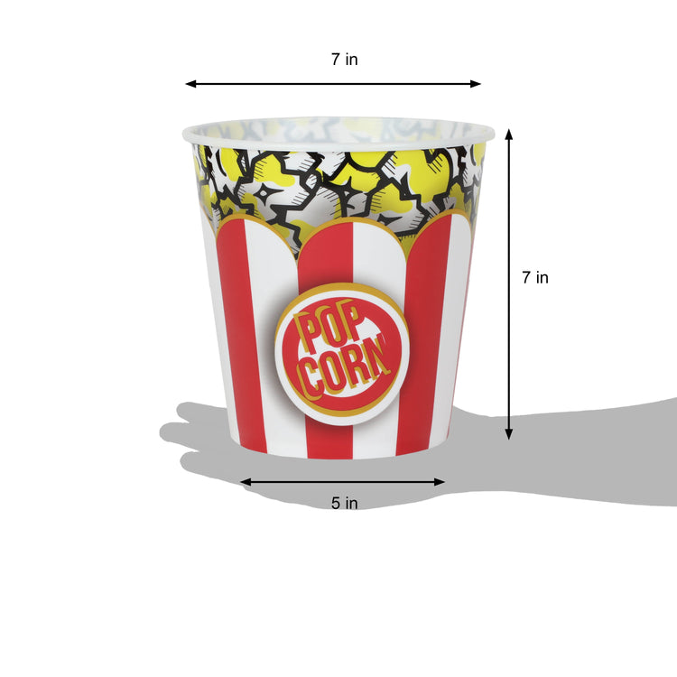 Red Nylon Gear Whirley Pop + 2lb Big and Yellow Popcorn + 2 Large Reusable Popcorn Tubs