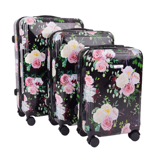 Gemma ABS Hard shell Lightweight 360 Dual Spinning Wheels Combo Lock 28", 24", 20" 3 Piece Luggage Set - GARDEN