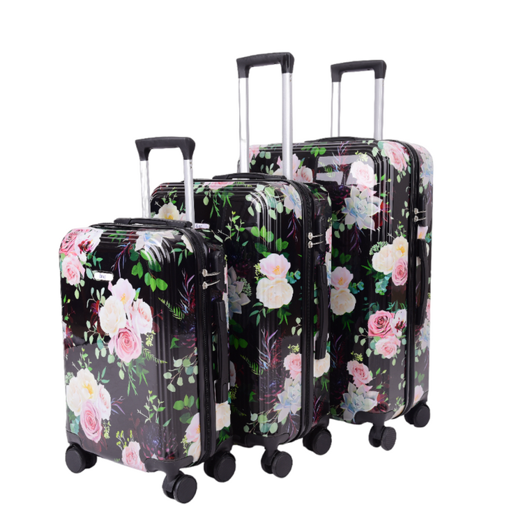 Gemma ABS Hard shell Lightweight 360 Dual Spinning Wheels Combo Lock 28", 24", 20" 3 Piece Luggage Set - GARDEN