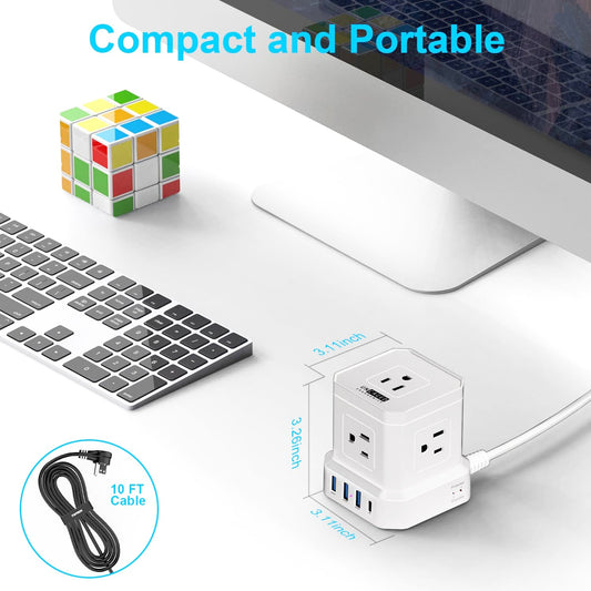 CUBE Surge Protected Power Strip - 2 PACK