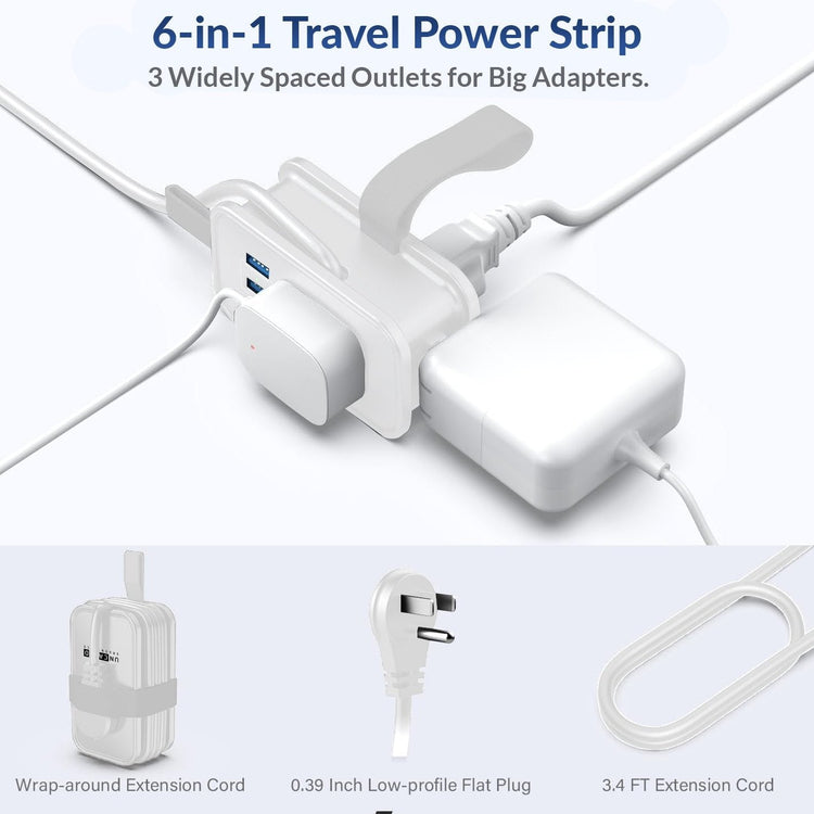 Travel Power Strip - 2 PACK