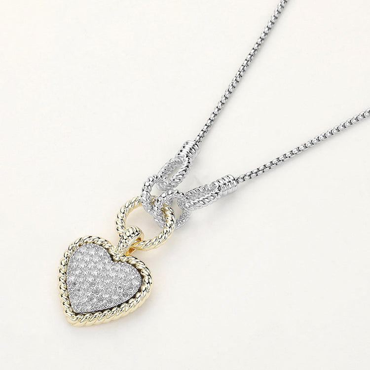 Pave Crystal Heart Necklace